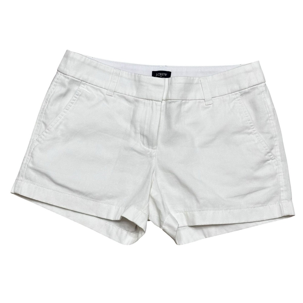 NWT J Crew Chino Short Size 2 Womans Inseam 3.5" 100% Cotton Mid Rise White